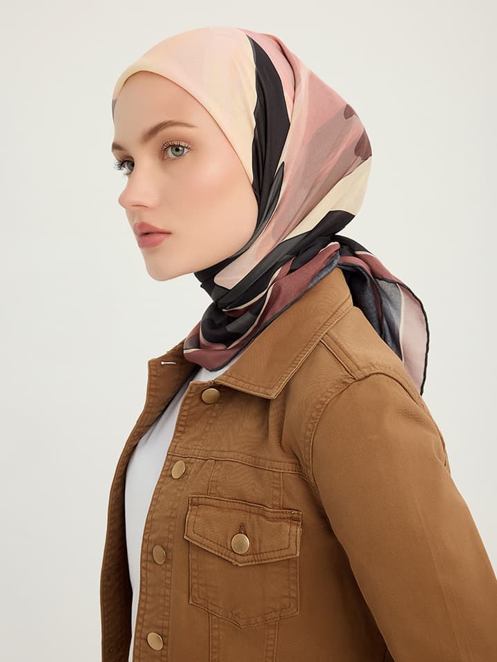 Renklerin Lalesi Kiremit Efilia Desenli Şal 70x190 cm