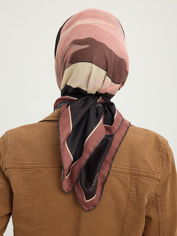 Renklerin Lalesi Kiremit Efilia Desenli Şal 70x190 cm