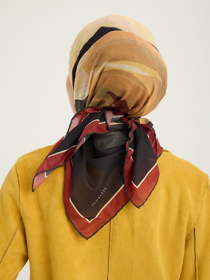 Renklerin Lalesi Kahverengi Efilia Desenli Şal 70x190 cm