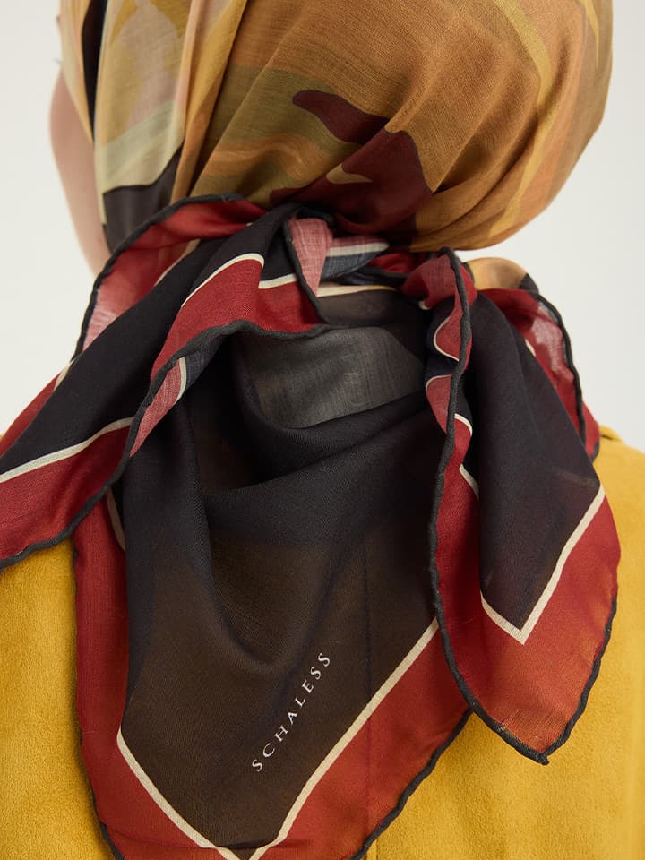 Renklerin Lalesi Kahverengi Efilia Desenli Şal 70x190 cm