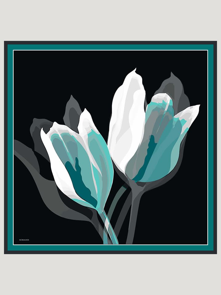 Renklerin Lalesi Yeşil Efilia Desenli Şal 70x190 cm