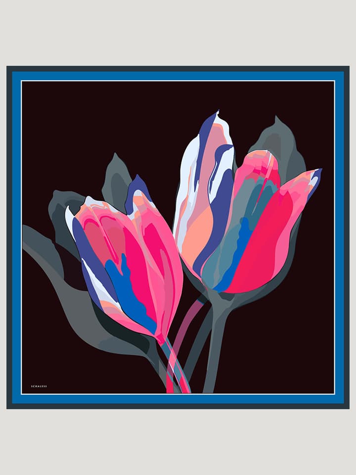 Renklerin Lalesi Fuşha Efilia Desenli Şal 70x190 cm