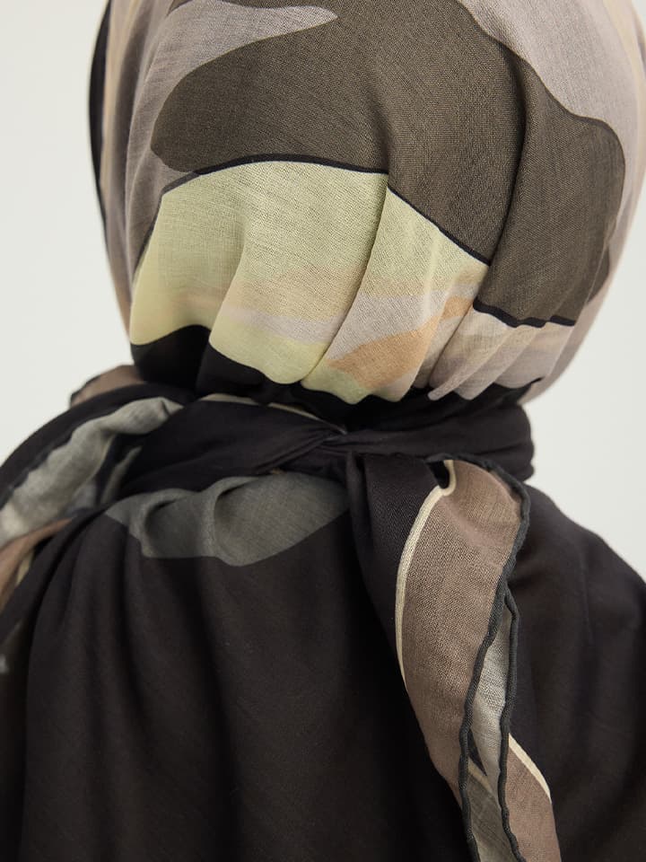 8695102070604-3 Lalesi Vizon Efilia Desenli Şal 70x190 cm