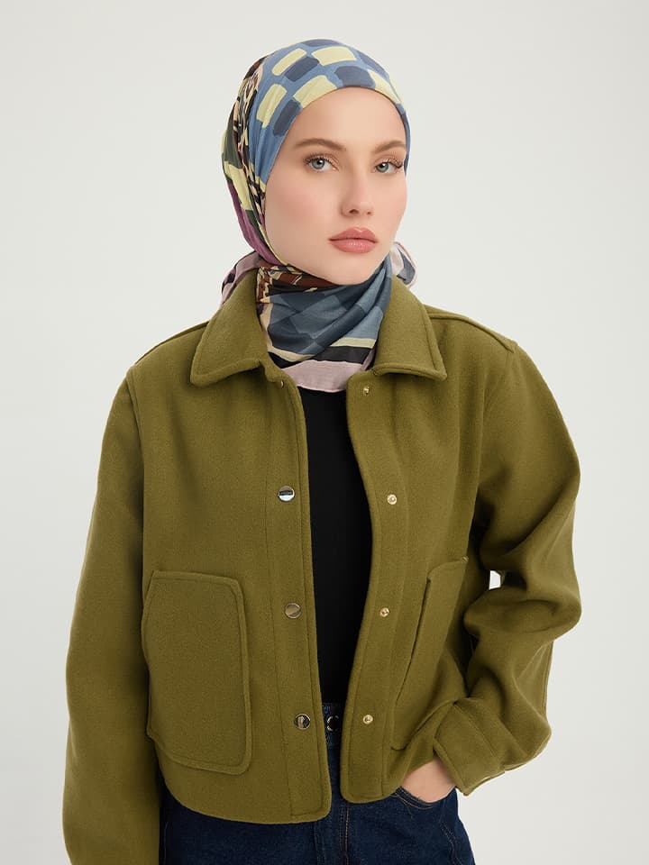 Pastel Yolculuk Somon Efilia Desenli Eşarp 70x190 cm