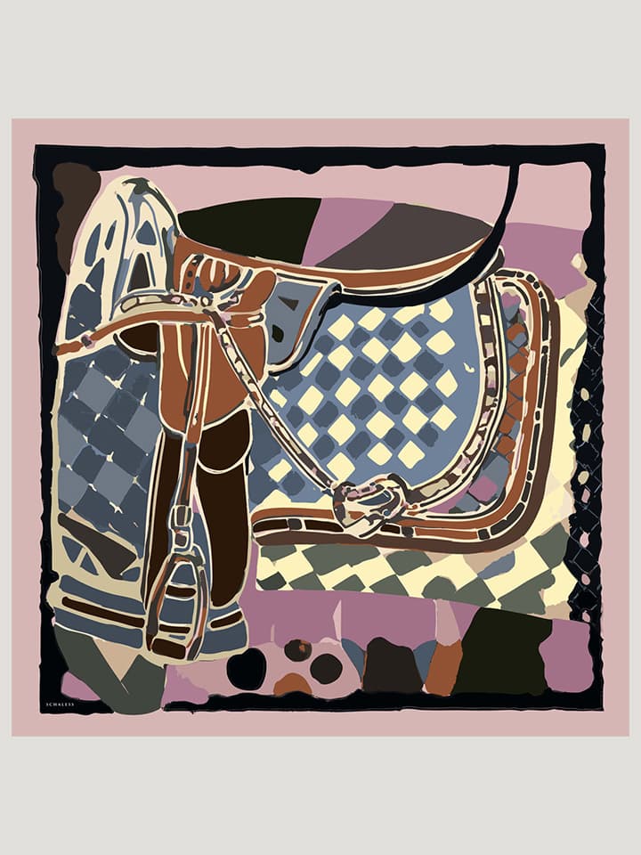 Pastel Yolculuk Somon Efilia Desenli Eşarp 70x190 cm