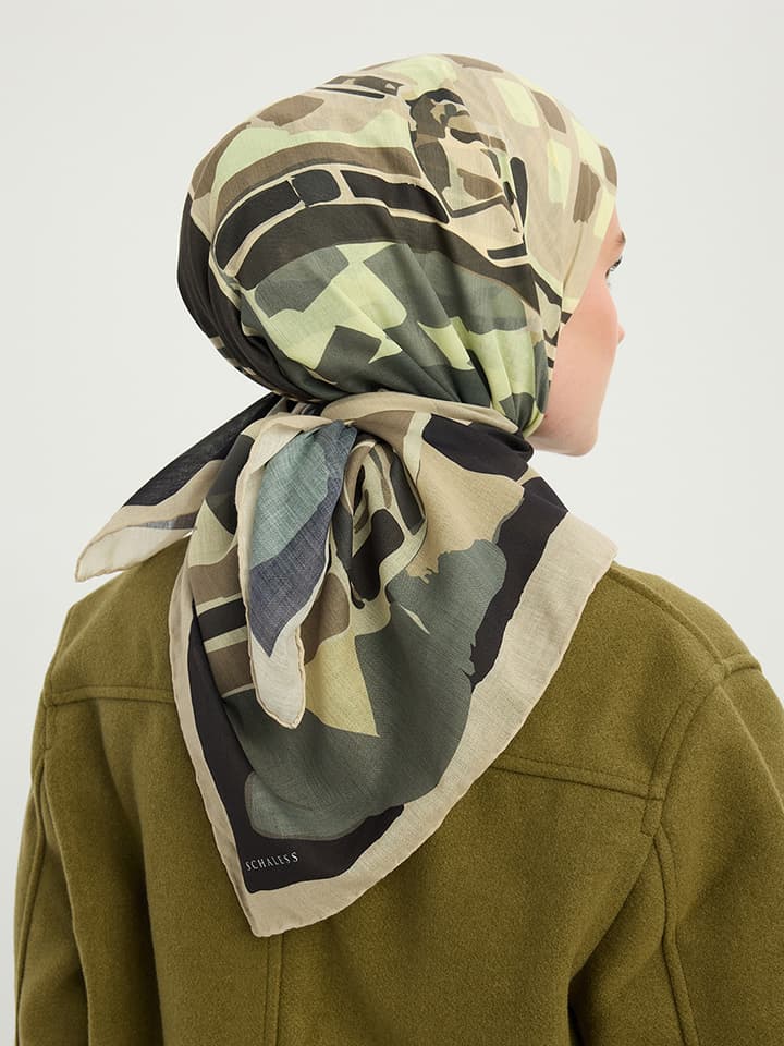 Pastel Yolculuk Vizon Efilia Desenli Eşarp 70x190 cm