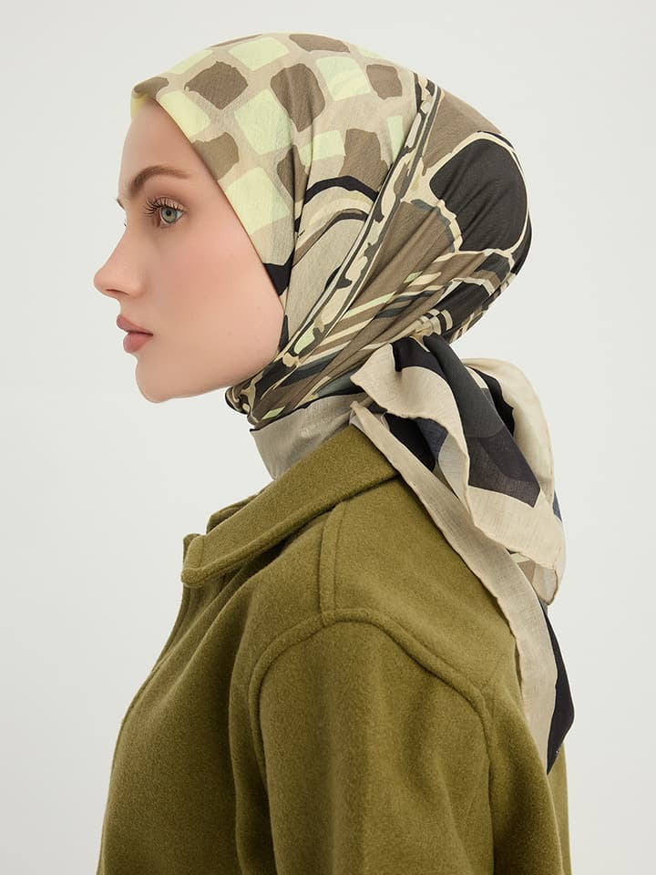 Pastel Yolculuk Vizon Efilia Desenli Eşarp 70x190 cm