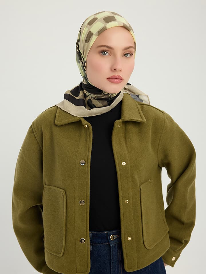 Pastel Yolculuk Vizon Efilia Desenli Eşarp 70x190 cm