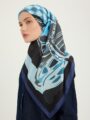 Pastel Yolculuk Lacivert Efilia Desenli Eşarp 70x190 cm