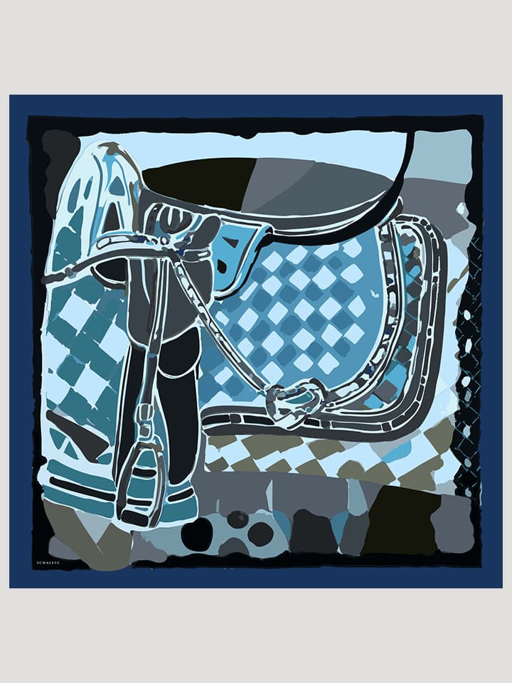 Pastel Yolculuk Lacivert Efilia Desenli Eşarp 70x190 cm