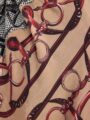 Süvarinin Arması Bordo Vierra Desenli Viskon Şal 70x190 cm