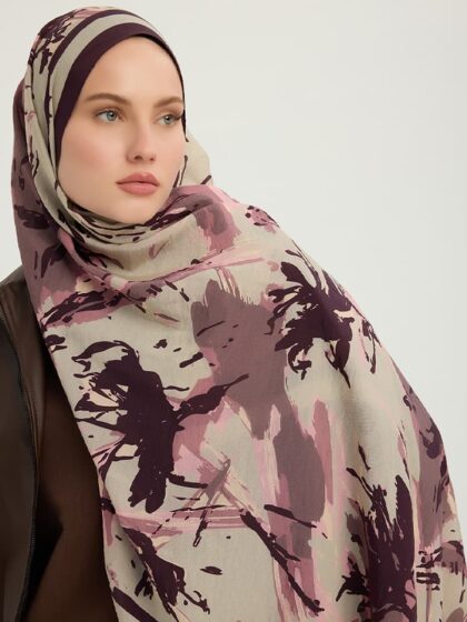 Özgür Fırçalar Camel Vierra Desenli Şal 70x190 cm