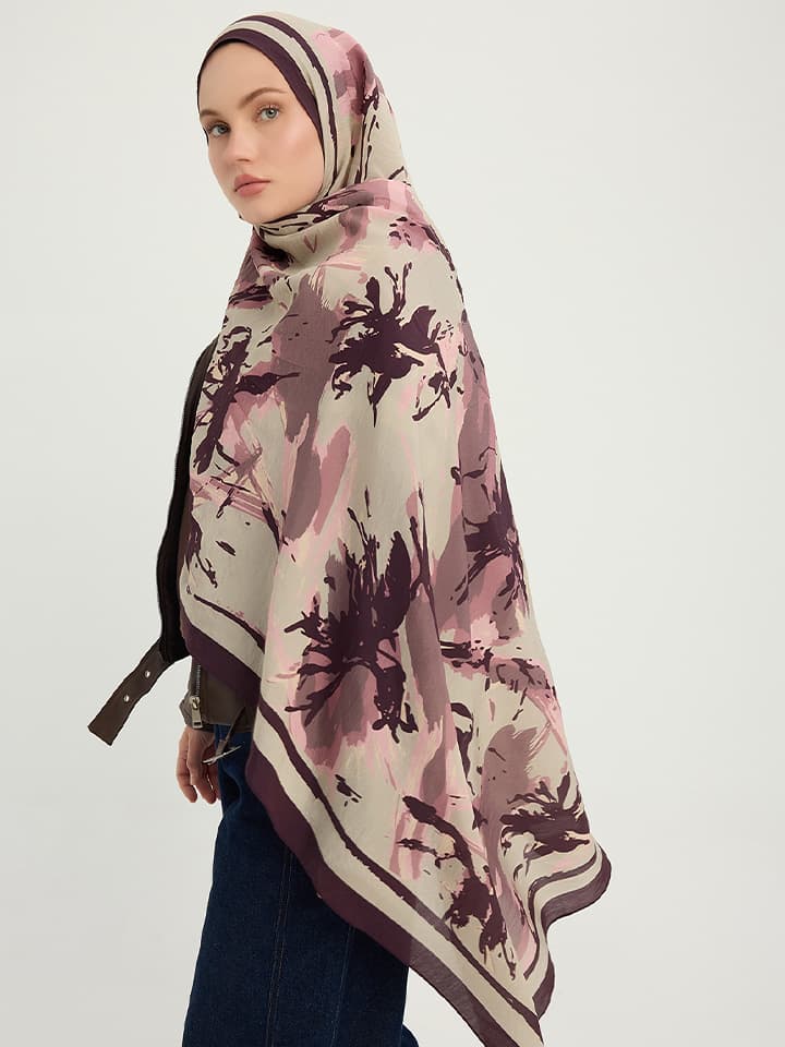 Özgür Fırçalar Camel Vierra Desenli Şal 70x190 cm