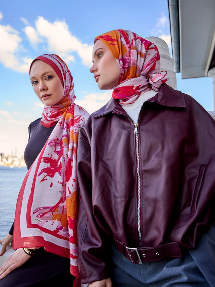 Özgür Fırçalar Nar Çiçeği Vierra Desenli Şal 70x190 cm