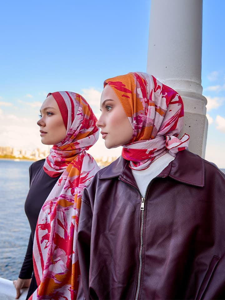 Özgür Fırçalar Nar Çiçeği Vierra Desenli Şal 70x190 cm