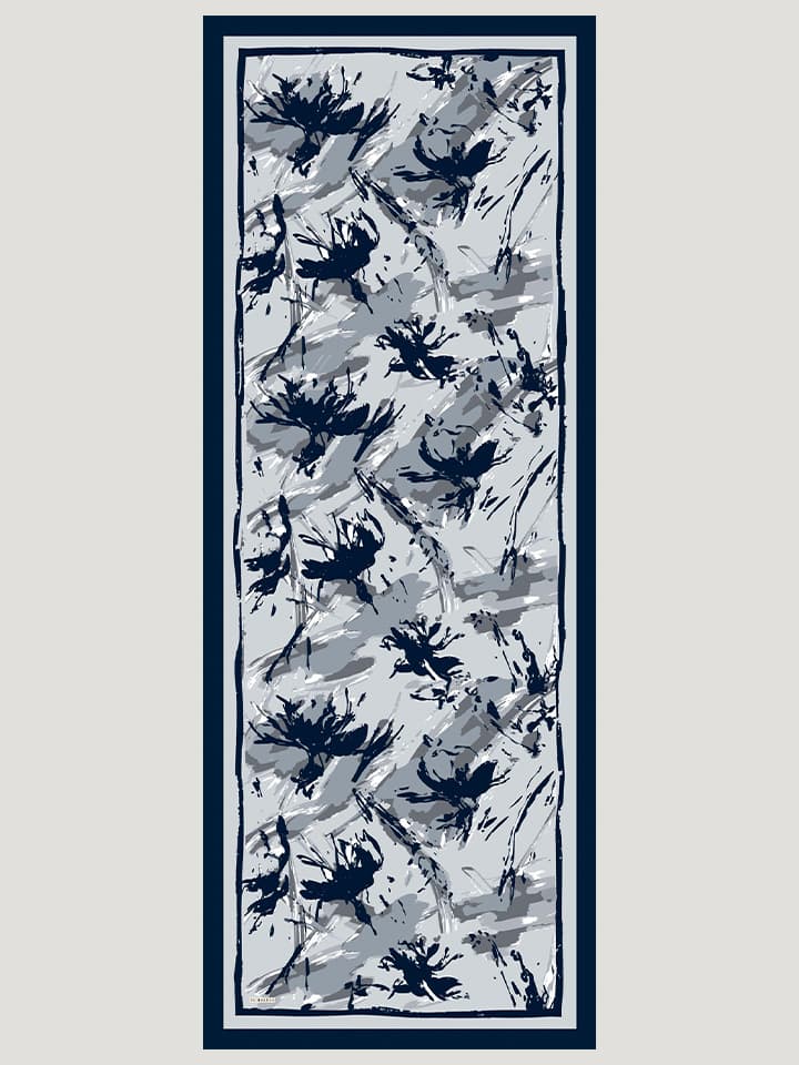 8695103020301-5 Özgür Fırçalar Lacivert Vierra Desenli Şal 70x190 cm