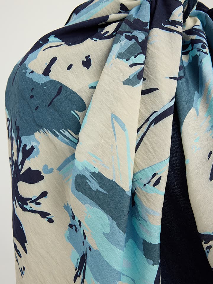 8695103020400-4 Özgür Fırçalar İndigo Vierra Desenli Şal 70x190 cm