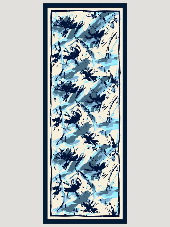 8695103020400-5 Özgür Fırçalar İndigo Vierra Desenli Şal 70x190 cm