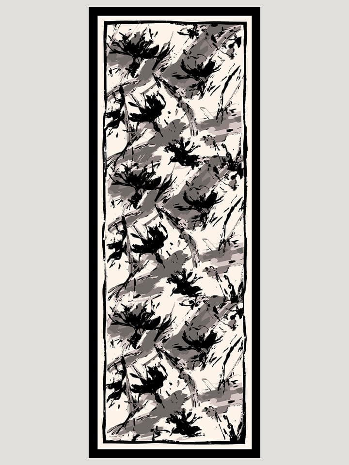 Özgür Fırçalar Gri Vierra Desenli Şal 70x190 cm