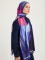Işıklı Çiçekler Mor Vierra Desenli Viskon Şal 70x190 cm