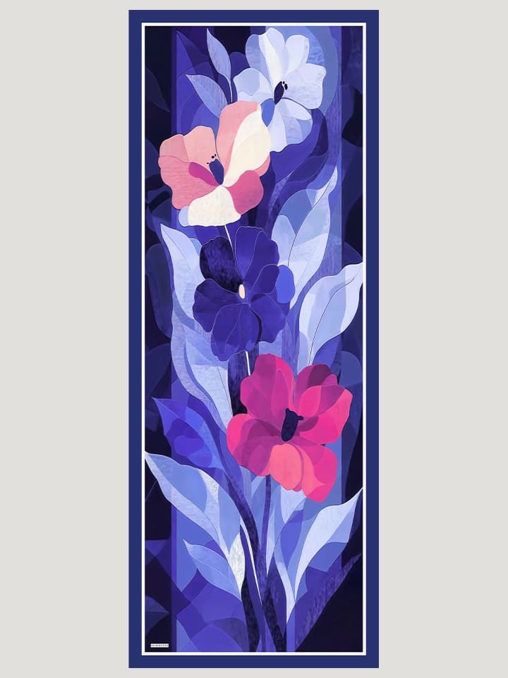 Işıklı Çiçekler Mor Vierra Desenli Viskon Şal 70x190 cm