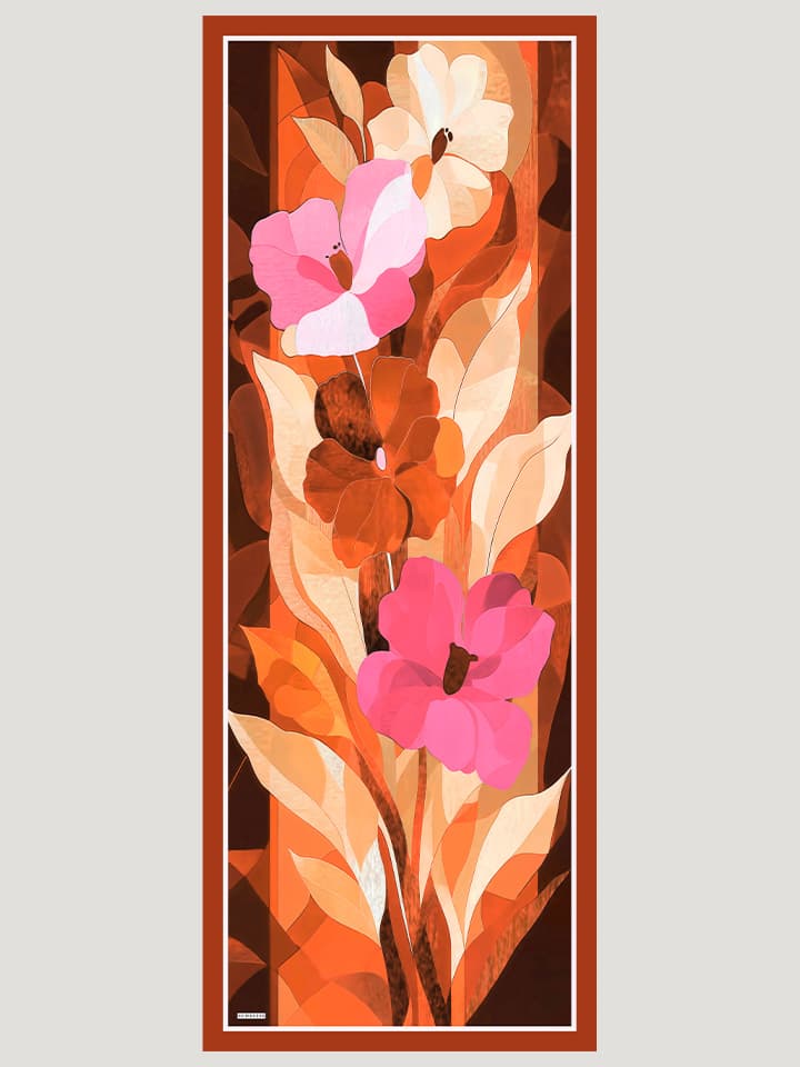 Işıklı Çiçekler Tarçın Vierra Desenli Viskon Şal 70x190 cm