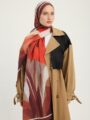 Işıklı Çiçekler Tarçın Vierra Desenli Viskon Şal 70x190 cm