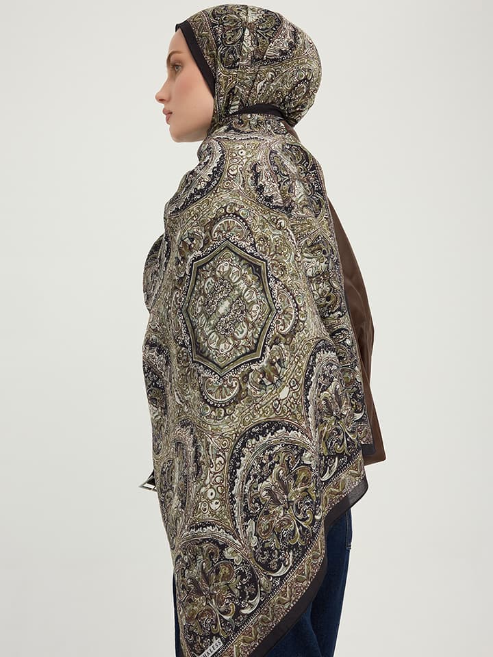 Ebedi Saraylar Vizon Vierra Desenli Viskon Şal 70x190 cm