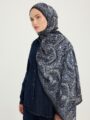 Ebedi Saraylar Lacivert Vierra Desenli Viskon Şal 70x190 cm