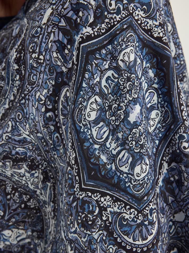 Ebedi Saraylar Lacivert Vierra Desenli Viskon Şal 70x190 cm