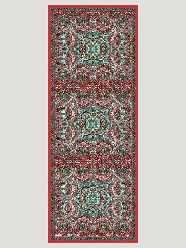 8695103042105-3 Kiremit Vierra Desenli Viskon Şal 70x190 cm