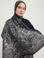 Ebedi Saraylar Siyah Vierra Desenli Viskon Şal 70x190 cm