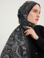 Ebedi Saraylar Siyah Vierra Desenli Viskon Şal 70x190 cm