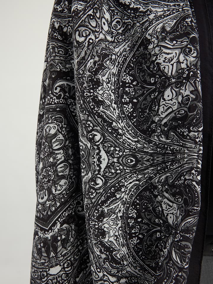 Ebedi Saraylar Siyah Vierra Desenli Viskon Şal 70x190 cm