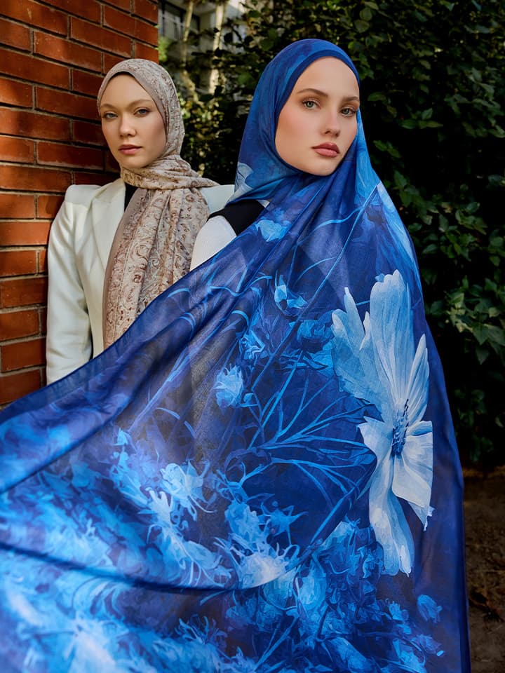 Ebedi Saraylar Bej Vierra Desenli Viskon Şal 70x190 cm