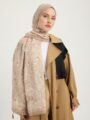 Ebedi Saraylar Bej Vierra Desenli Viskon Şal 70x190 cm