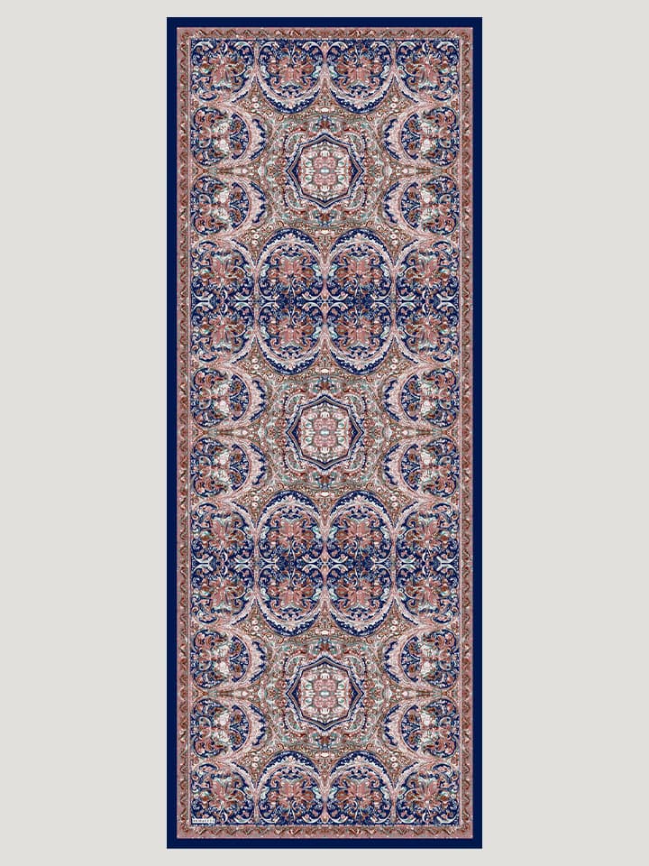 Ebedi Saraylar İndigo Kahverengi Desenli Viskon Şal 70x190 cm