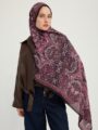Ebedi Saraylar Vişne Vierra Desenli Viskon Şal 70x190 cm