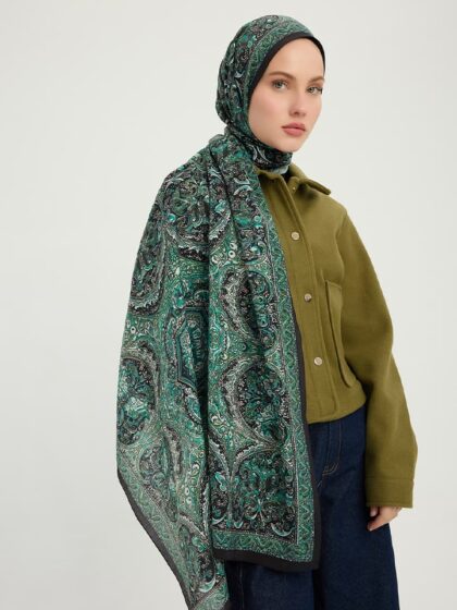 Ebedi Saraylar Zümrüt Vierra Desenli Viskon Şal 70x190 cm