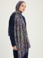 Ebedi Saraylar İndigo Vierra Desenli Viskon Şal 70x190 cm