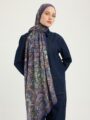 Ebedi Saraylar İndigo Vierra Desenli Viskon Şal 70x190 cm