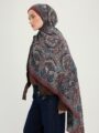Ebedi Saraylar Bordo Vierra Desenli Viskon Şal 70x190 cm