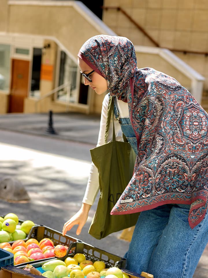 Ebedi Saraylar Bordo Vierra Desenli Viskon Şal 70x190 cm