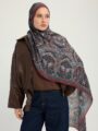 Ebedi Saraylar Bordo Vierra Desenli Viskon Şal 70x190 cm