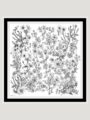 Sessiz Botanik Gri Vierra Desenli Viskon Şal 90x90 cm
