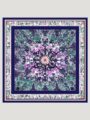 Çiçek Kozmosu Mor Aurora Desenli Eşarp 90x90 cm