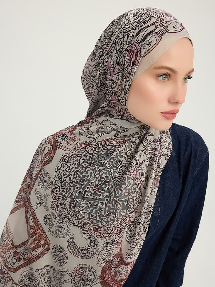 Sonsuz Aşk Somon Efilia Desenli Şal 70x190 cm