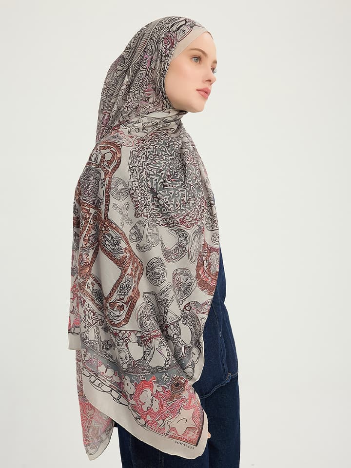 Sonsuz Aşk Somon Efilia Desenli Şal 70x190 cm