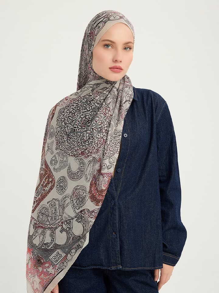 Sonsuz Aşk Somon Efilia Desenli Şal 70x190 cm