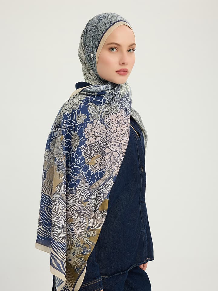 Sessiz Mevsimler Gold Efilia Desenli Şal 70x190 cm